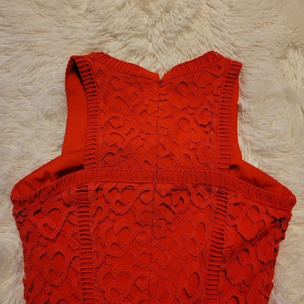Greylin Red Inset Lace sheath Dress sz XS - Picture 10 of 12